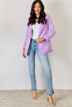 Load image into Gallery viewer, B Lavender Open Front Long Sleeve Blazer