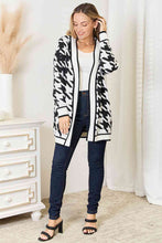 Load image into Gallery viewer, Houndstooth Open Front Longline Cardigan