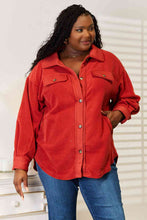 Load image into Gallery viewer, Rust Cozy Girl Full Size Button Down Shacket