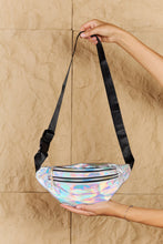 Load image into Gallery viewer, Vibrations Holographic Double Zipper Fanny Pack in Silver