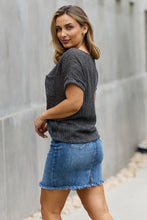 Load image into Gallery viewer, Chunky Knit Short Sleeve Top in Gray