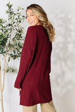 Load image into Gallery viewer, Ribbed Round Neck Long Sleeve Slit Top