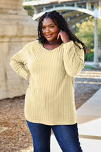 Load image into Gallery viewer, Ribbed Round Neck Long Sleeve Knit Top