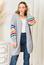 Load image into Gallery viewer, Multicolored Stripe Open Front Longline Cardigan
