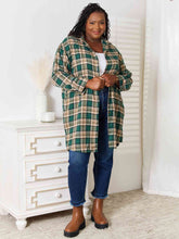 Load image into Gallery viewer, Plaid Collared Neck Long Sleeve Shirt Shacket