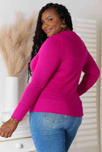 Load image into Gallery viewer, Magenta V-Neck Long Sleeve Cardigan