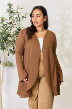 Load image into Gallery viewer, Cocoa Brown Full Size Open Front Long Sleeve Cardigan