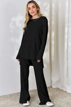 Load image into Gallery viewer, Ribbed High-Low Top and Wide Leg Pants Set