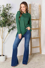 Load image into Gallery viewer, Dropped Shoulder Long Sleeve Slit Blouse