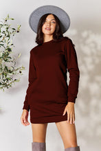 Load image into Gallery viewer, Round Neck Long Sleeve Mini Dress with Pockets