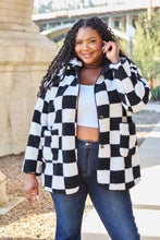 Load image into Gallery viewer, Checkered Button Front Coat Jacket with Pockets