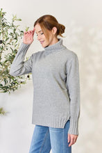 Load image into Gallery viewer, Turtleneck Long Sleeve Slit Sweater