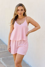 Load image into Gallery viewer, Let It Happen Full Size Double Flare Striped Romper in Pink