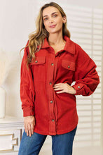 Load image into Gallery viewer, Rust Cozy Girl Full Size Button Down Shacket