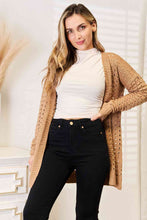 Load image into Gallery viewer, Openwork Horizontal Ribbing Open Front Cardigan