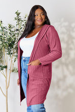Load image into Gallery viewer, Ribbed Open Front Long Sleeve Cardigan