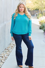 Load image into Gallery viewer, Basic Bae V-Neck Lantern Sleeve Blouse