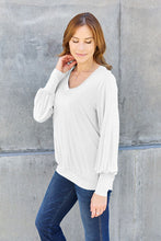 Load image into Gallery viewer, Basic Bae V-Neck Lantern Sleeve Blouse