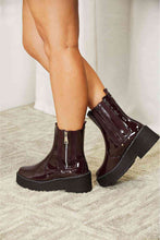 Load image into Gallery viewer, Wine Side Zip Platform Boots