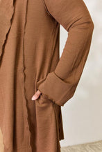Load image into Gallery viewer, Cocoa Brown Full Size Open Front Long Sleeve Cardigan