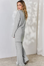 Load image into Gallery viewer, Ribbed High-Low Top and Wide Leg Pants Set