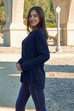 Load image into Gallery viewer, Ribbed Round Neck Long Sleeve Knit Top