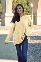 Load image into Gallery viewer, Ribbed Round Neck Long Sleeve Knit Top