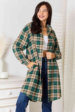 Load image into Gallery viewer, Plaid Collared Neck Long Sleeve Shirt Shacket