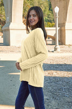 Load image into Gallery viewer, Ribbed Round Neck Long Sleeve Knit Top