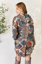 Load image into Gallery viewer, Printed Button Up Hooded Jacket