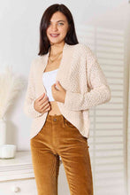 Load image into Gallery viewer, Cream Open Front Long Sleeve Cardigan