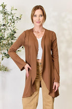 Load image into Gallery viewer, Cocoa Brown Full Size Open Front Long Sleeve Cardigan