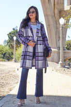 Load image into Gallery viewer, Plaid Button Up Lapel Collar Coat Jacket