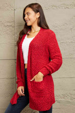 Load image into Gallery viewer, Falling For You Full Size Open Front Popcorn Cardigan