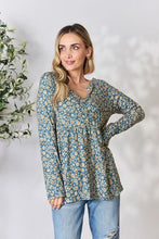 Load image into Gallery viewer, Floral Half Button Long Sleeve Blouse
