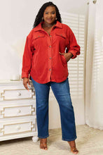 Load image into Gallery viewer, Rust Cozy Girl Full Size Button Down Shacket