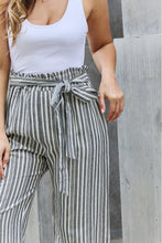Load image into Gallery viewer, Find Your Path Paperbag Waist Striped Culotte Pants