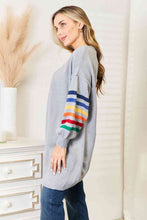 Load image into Gallery viewer, Multicolored Stripe Open Front Longline Cardigan