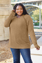 Load image into Gallery viewer, Ribbed Round Neck Long Sleeve Knit Top