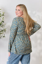 Load image into Gallery viewer, Floral Half Button Long Sleeve Blouse