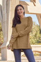 Load image into Gallery viewer, Ribbed Round Neck Long Sleeve Knit Top