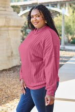 Load image into Gallery viewer, Ribbed Exposed Seam Mock Neck Knit Top