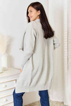 Load image into Gallery viewer, Light Gray Open Front Duster Cardigan with Pockets