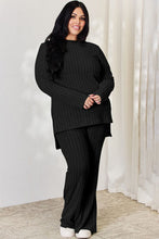 Load image into Gallery viewer, Ribbed High-Low Top and Wide Leg Pants Set