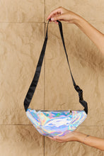 Load image into Gallery viewer, Vibrations Holographic Double Zipper Fanny Pack in Silver
