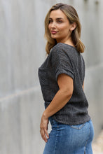 Load image into Gallery viewer, Chunky Knit Short Sleeve Top in Gray