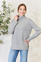 Load image into Gallery viewer, Turtleneck Long Sleeve Slit Sweater