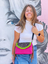 Load image into Gallery viewer, Leather and Hair on Hide Fringe Crossbody Purse bag
