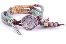 Load image into Gallery viewer, Southwestern Style Leather Wrap Bracelet