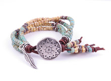 Load image into Gallery viewer, Southwestern Style Leather Wrap Bracelet